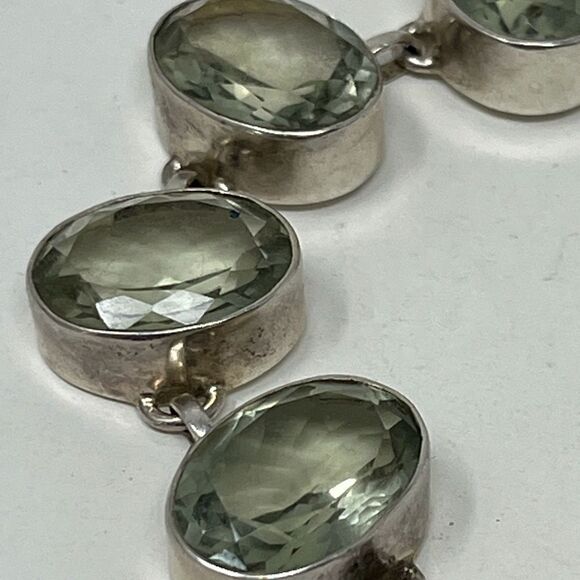 Praseolite, .925 bracelet and ring set. - Picture 5 of 10